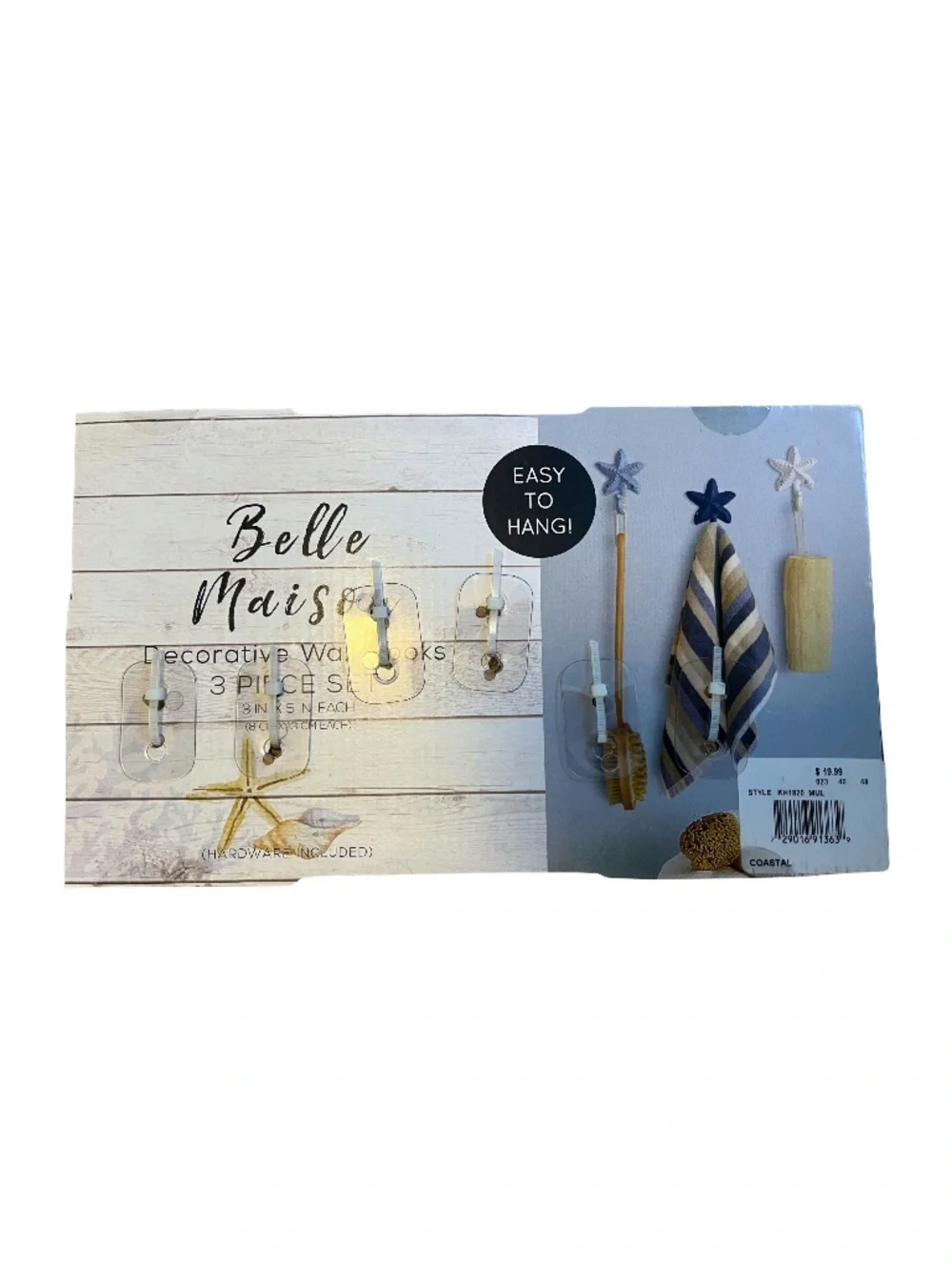 Coastal Decorative Wall Hooks Set of 3 NWT
